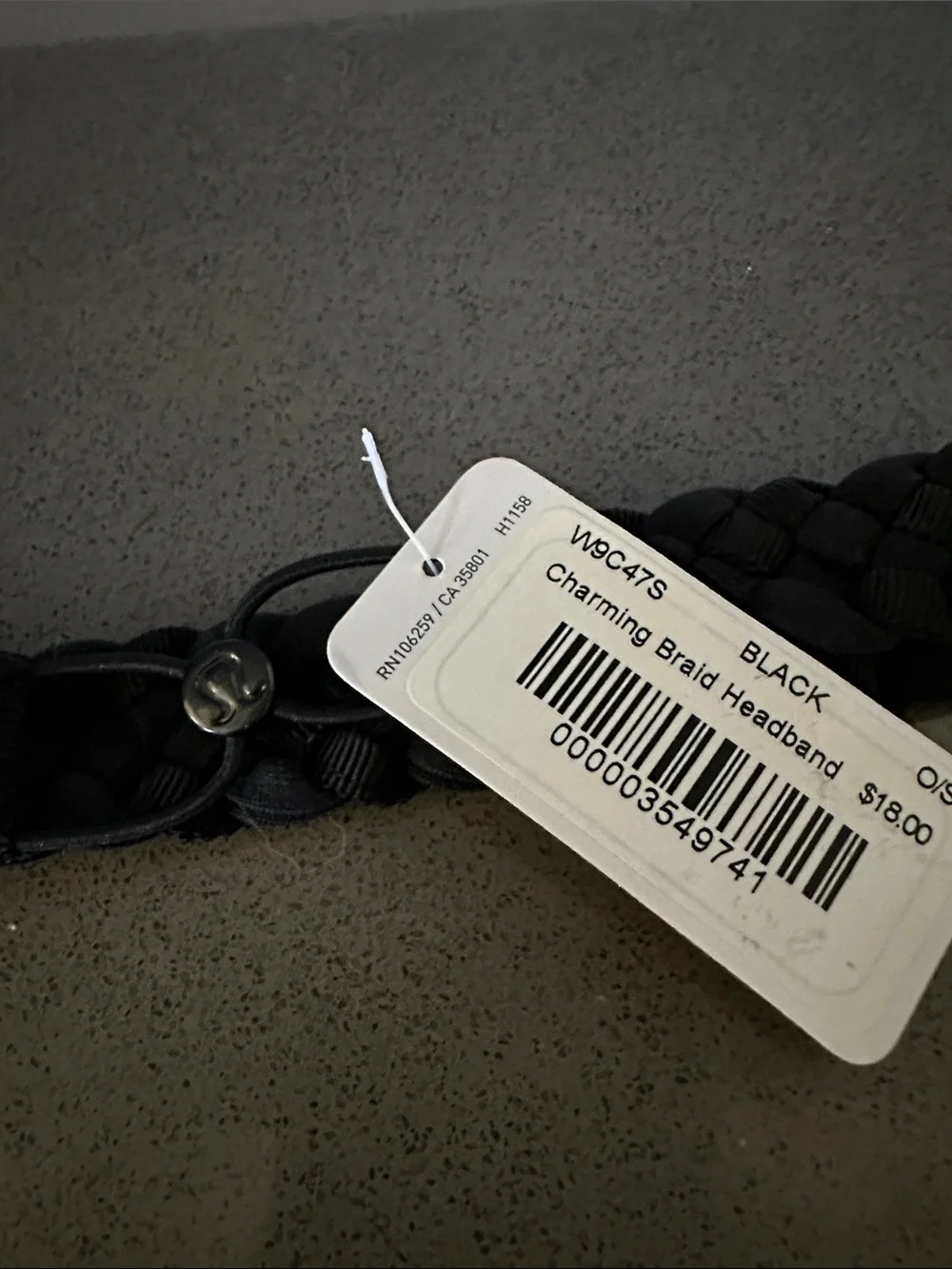 lululemon athletica Black Braided Stretch Headband
